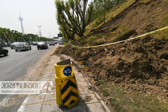 رانش زمین در بزرگراه همت