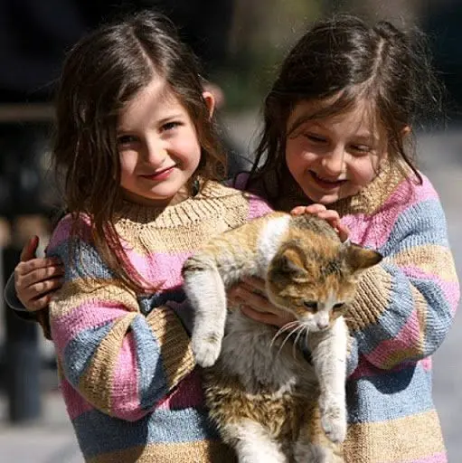 سارا و نیکا با گربه