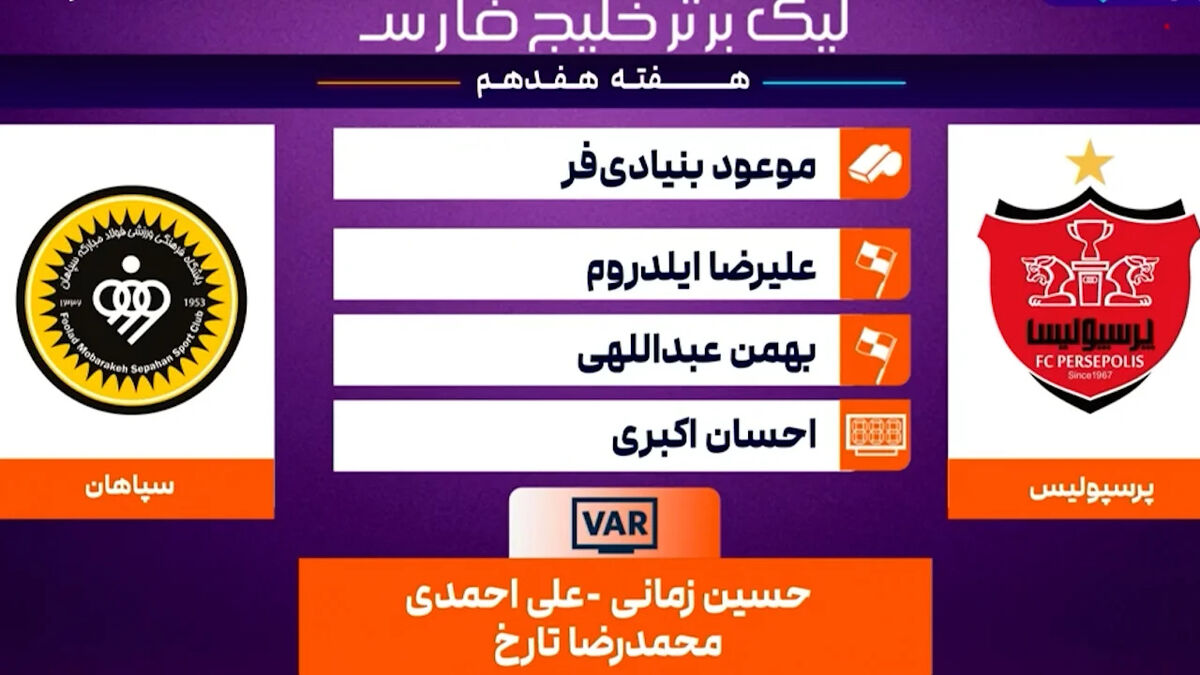 کارشناسی داوری پرسپولیس – سپاهان