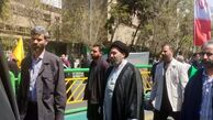 ببینید| حضور ‌فرزند رهبر انقلاب در راهپیمایی روز قدس