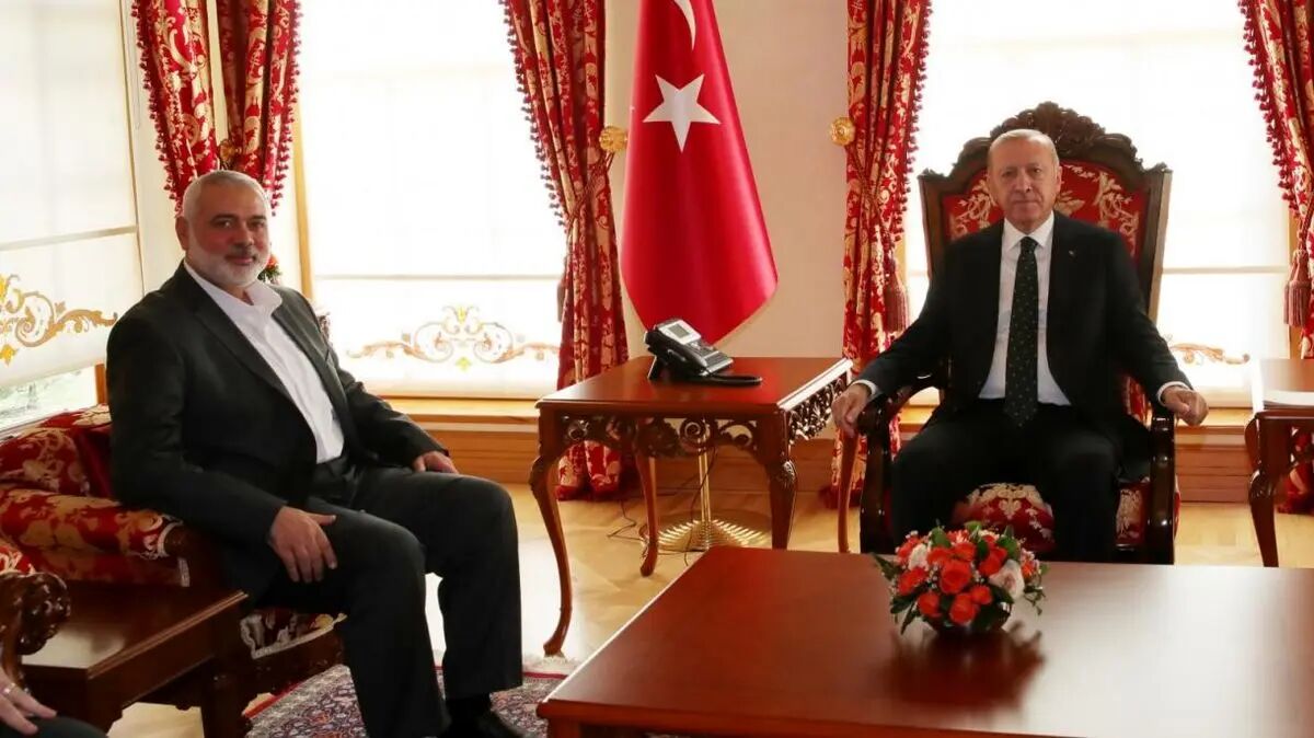 عکس‌| اولین تصویر از دیدار رهبر حماس با ‌‌اردوغان ‌