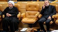 رونمایی از دو شعار انتخاباتی لاریجانی