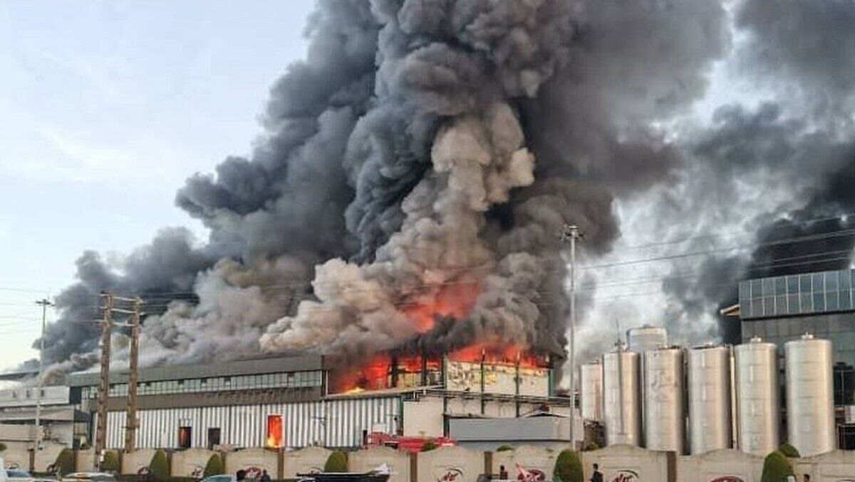 آخرین جزئیات حادثه آتش‌سوزی کارخانه لبنیات کاله آمل