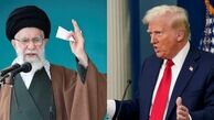 خامنه‌ای و عصایش، ترامپ و ناوهایش/ شعار عجیب در دستان مردم + عکس