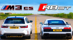 درگ بی‌ام‌و M3 CS و آئودی R8 GT، نبرد استیشن با سوپراسپرت!